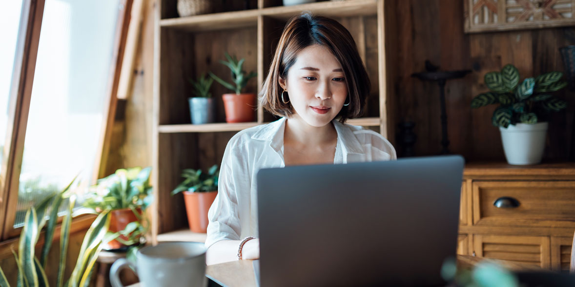 Using a laptop at home