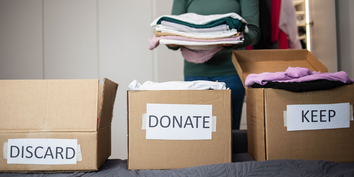Discard, donate and keep boxes
