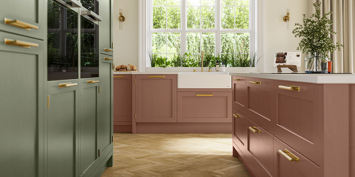 Green and pink magnet kitchen
