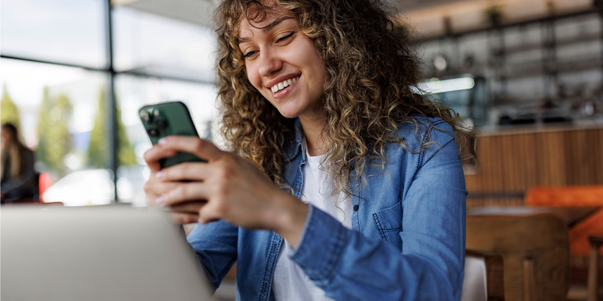 Student using mobile phone