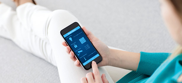 Smart home security app on iPhone