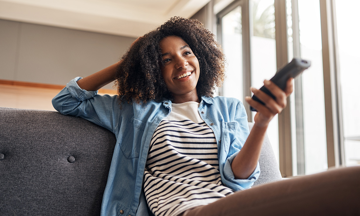 Woman watching television