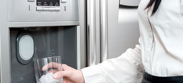 A fridge water dispenser