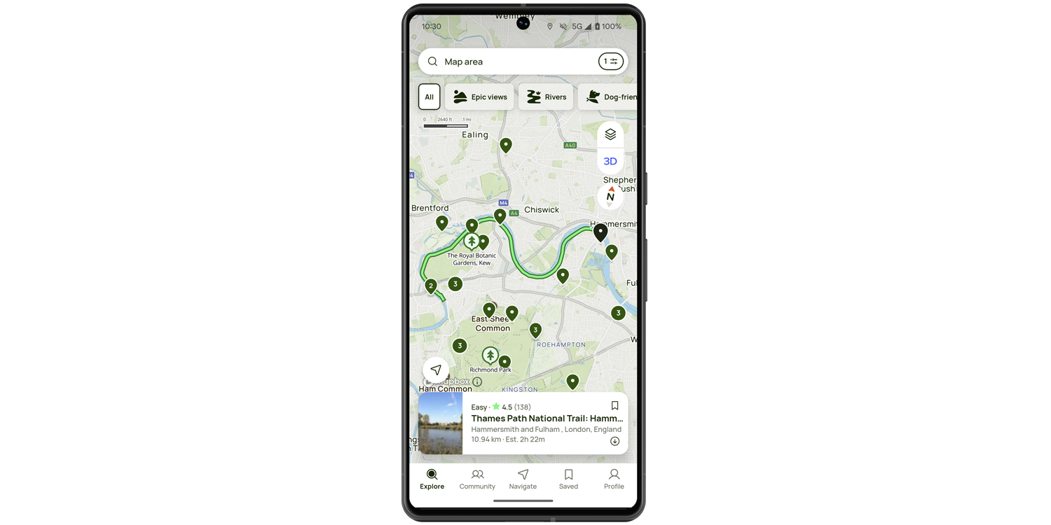AllTrails app